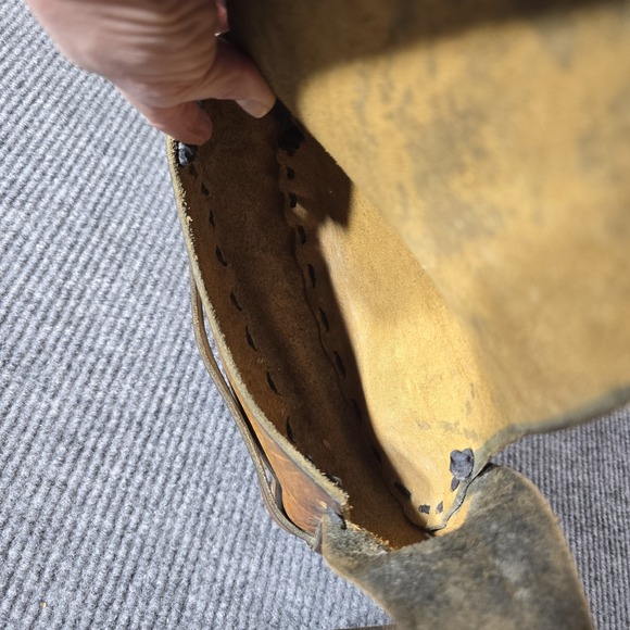 Handmade Tooled Leather Crossbody Saddle Bag Purse Brown Western Boho - Picture 12 of 13